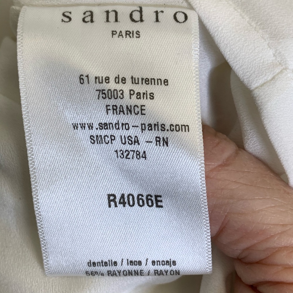 Sandro‎ Paris Riva Fringe Trim Lace Mini Dress - Picture 8 of 9